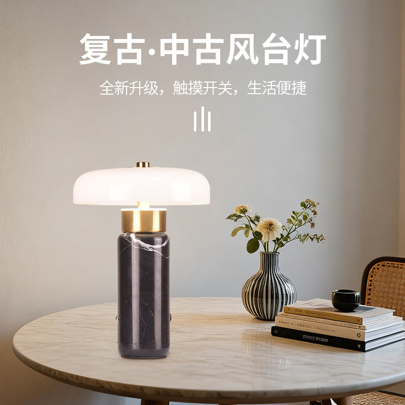 Nordic modern minimalist marble charging desk lamp - creative study, living room decorative light, bedroom living room touch control table lamp