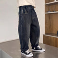 Boys' jeans spring collection - spring/autumn style  new arrival - mid-to-large size children's korean style fleece-lined thickened trousers