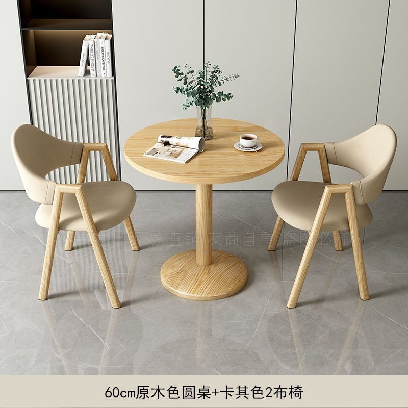 Minimalist modern negotiation table and chair set - perfect for bubble tea shops, coffee shops, dining tables, balcony round tables, casual small spaces, and reception areas