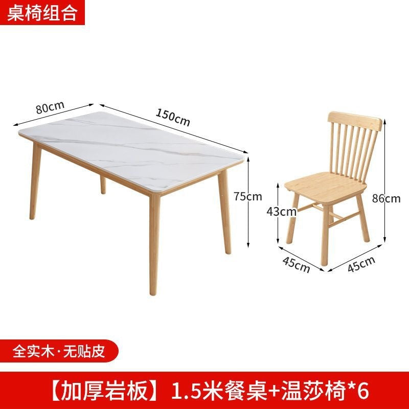 For home slate dining table and chair combination scandinavian dining table and chair restaurant solid wood dining table table and chair rectangular table and chair