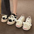 Celebrity-inspired open-toe canvas sneakers: 2026 spring/autumn new arrival - trendy height-increasing casual platform sneakers for women