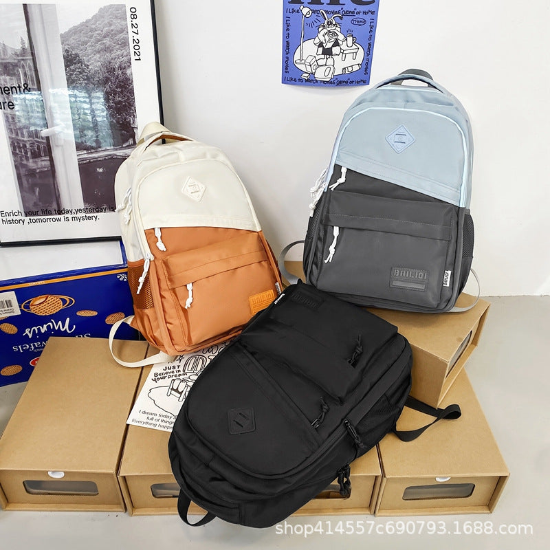 Schoolbag for junior high school students, college students, backpack, urban casual trendy bag, business trip, large capacity, wear-resistant and dirt-resistant backpack