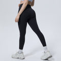 New arrival cross-border fashionpure color double-sided nylon seamless cross-waist tight yoga pants sports running fitness yoga