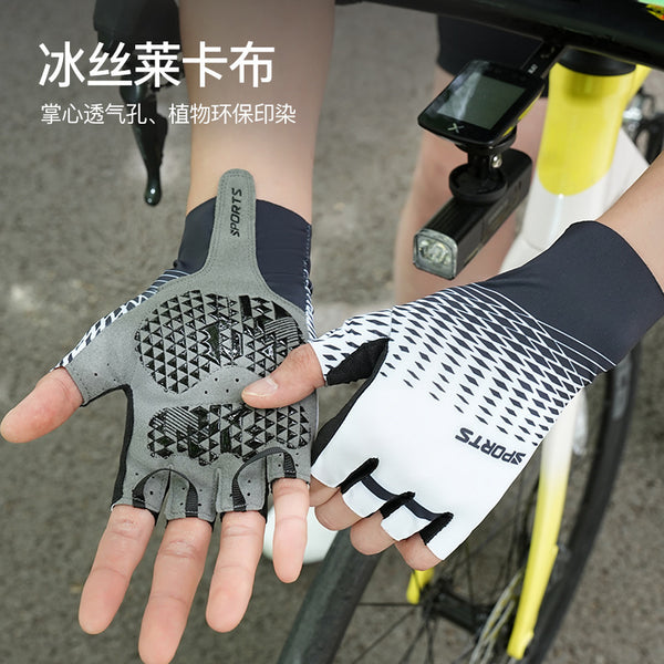 Strictly selected professional cycling half-finger gloves palm EVA shock absorption, summer sports sunscreen non-slip outdoor riding gloves