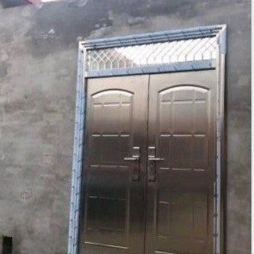 304 stainless steel door self-built house double-open rural glass door for home white steel rose entrance security door