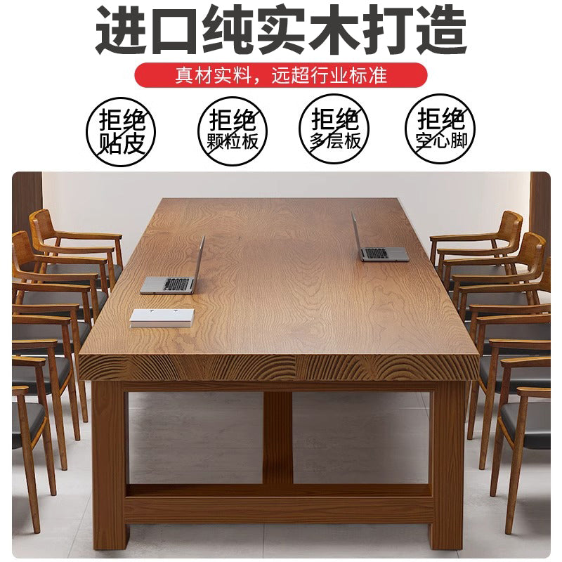 Solid wood conference table - minimalist modern design for large conference rooms, long tables, computer desks, negotiation tables, office desks, and workstations