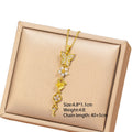 [titanium steel] cross-border popular copper micro-embedded butterfly necklace for women, accessible luxury, fashionable and high-end long clavicle chain accessories