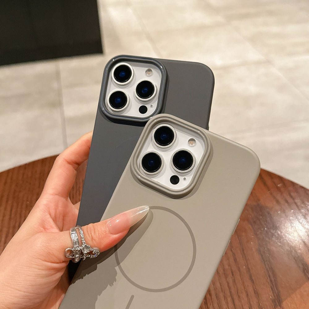 Suitable for apple 17promax soft pc color matching thin ring magnetic phone case iphone15 high-end protective cover