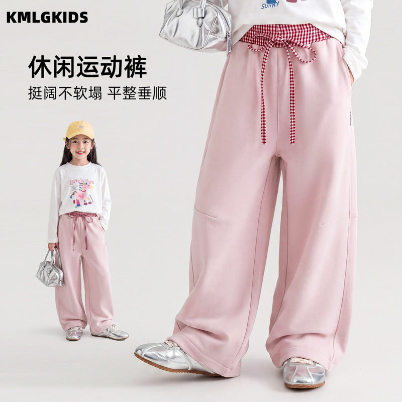 Girls' casual straight-leg sweatpants - new autumn  collection: stylish, cute, and sweet for little girls