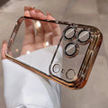 Suitable for apple 17promax mobile phone case pc electroplated glass lens film iphone16 all-inclusive anti-fall protective case