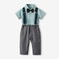 Export children's clothing boys' formal wear kids' suit boy's short-sleeved shirt emcee performance costume flower girl baby's first birthday outfit