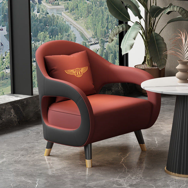Luxury office business negotiation single sofa chair, negotiation table and four chairs, small round table negotiation table and chair set