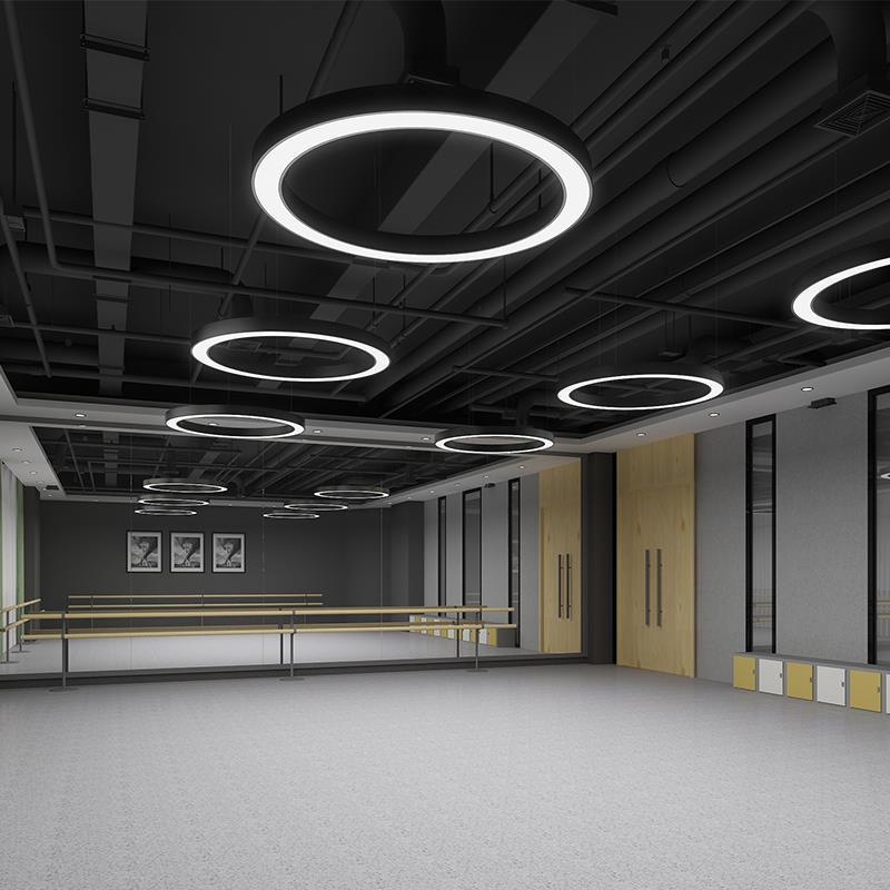 Led ring light pendant lamp - modern shop creative office minimalist trendy circle project ring light