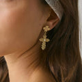 European and american cross-border ring retro punk cross earrings jewelry stylishtrendyniche styleins style earrings earrings