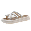 New arrivalretrothick sole slippers for women summer outweareasiest for match bright diamond cross thin strap butterfly toe sandals for women