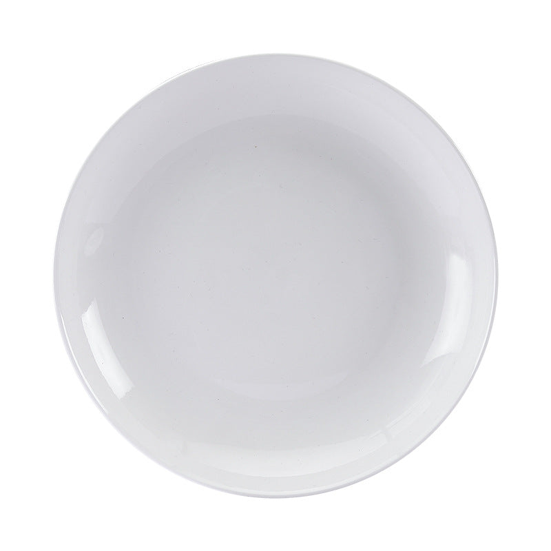 Wholesale large plate deep plate for home ceramic pure white round plate hotel large plate chicken chopped pepper fish head fruit plate vegetable plate fish plate