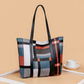 Tote bag women's color block shoulder bag large capacity 2024 new color matching fashion spring/summer ladies' handbag - single item