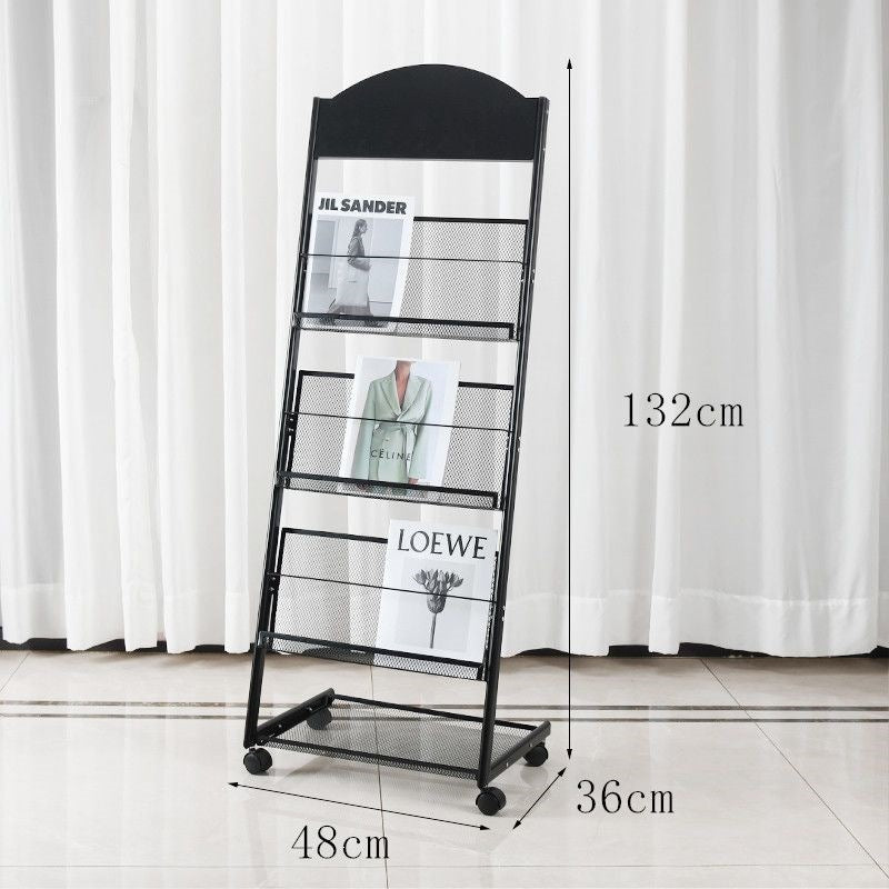 Floor magazine rack, newspaper rack, book rack, display rack, promotional material rack, single page rack, storage rack