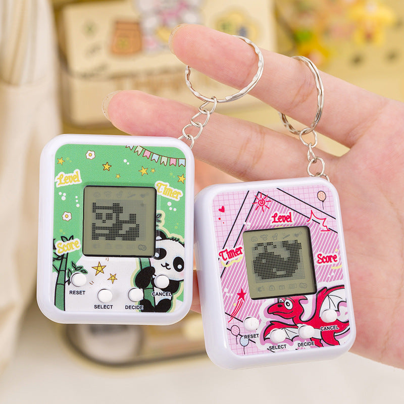 handheld virtual digital pet game console keychain pendant kids mini interactive development toy