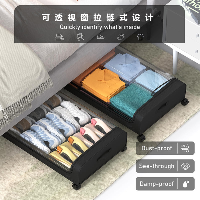 wardrobe storage with wheels, under-bed storage box, large capacity, under-bed storage box, foldable clothes storage