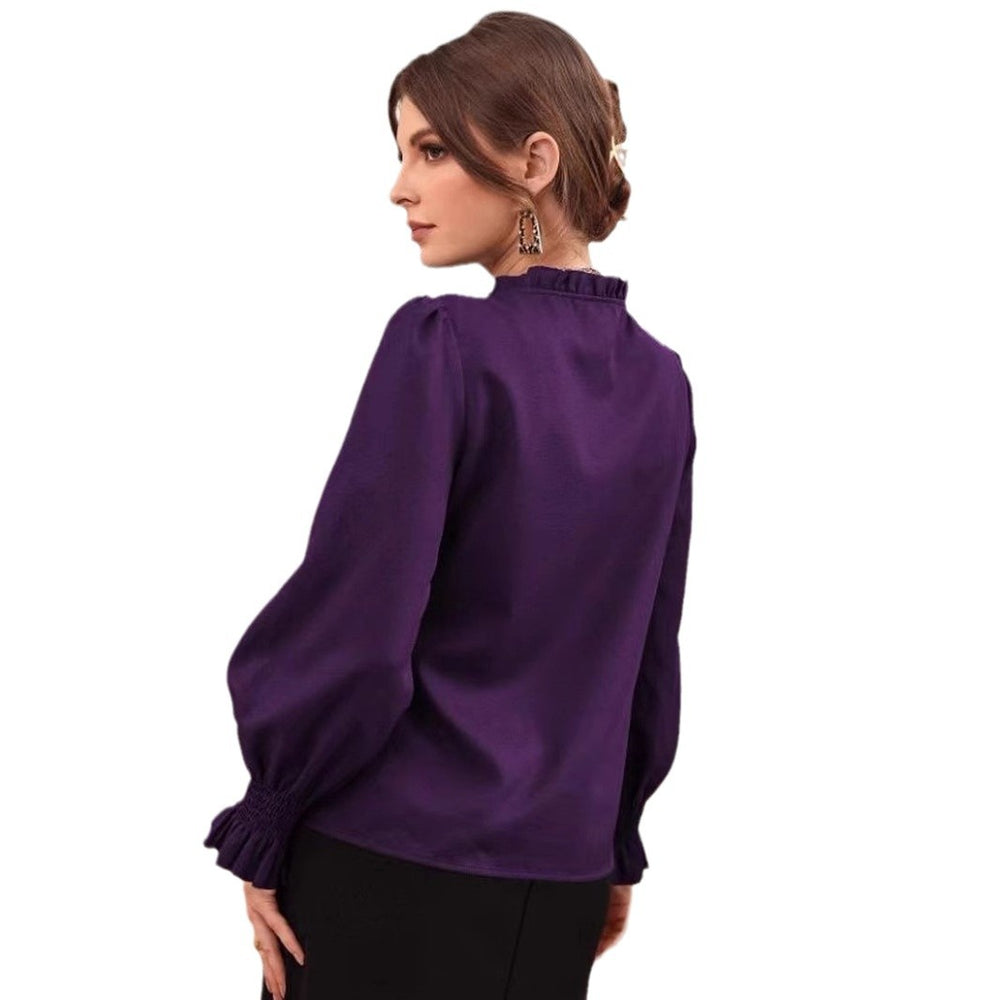 Amazon cross-border women's satin shirt spring and summer new arrivalexport  independent site long sleeve shirt