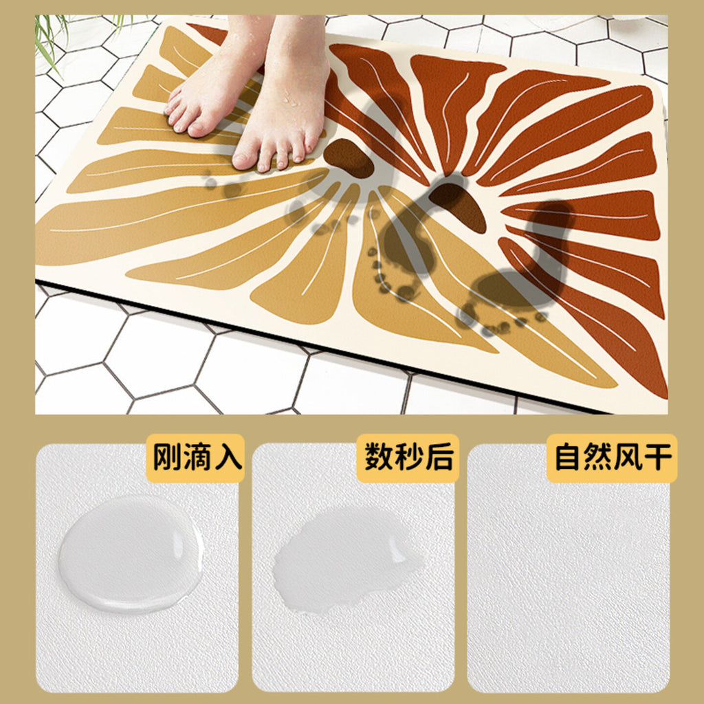 Small fresh daisy bathroom floor mat soft diatom mud non-slip absorbent cushion bathroom foot cushion toilet door