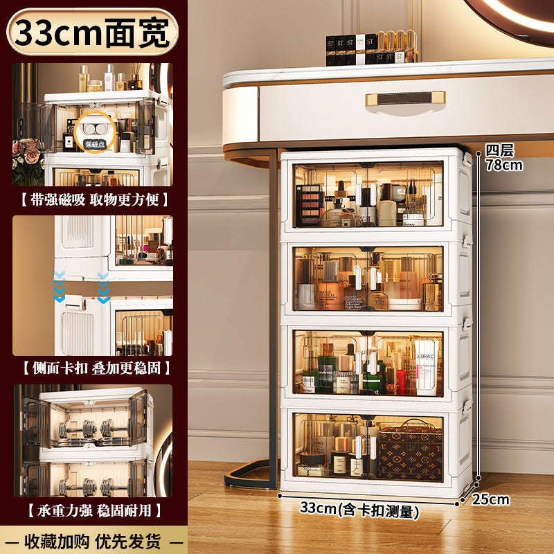 33-75 Plastic cosmetics cabinet storage storage box, folding transparent storage cabinet finishing multi-layer, starting from one piece for approval