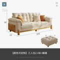 Wood style sofa cloud japanese style straight row small apartment classycasual sofa scandinavian living room solid wood fabric sofa
