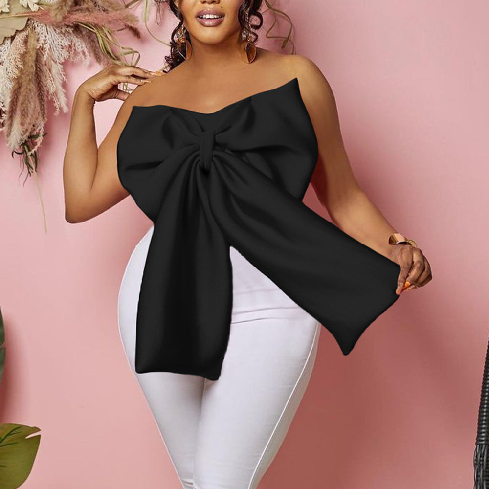 D335women tops european and american women's sexybows wrap chest african off shoulder easiest for match short tops shirt