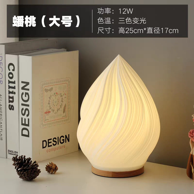 French cream style 3d solid wood table lamp - living room, bedroom, bedside, trendy romantic ambiance decorative ornament night light