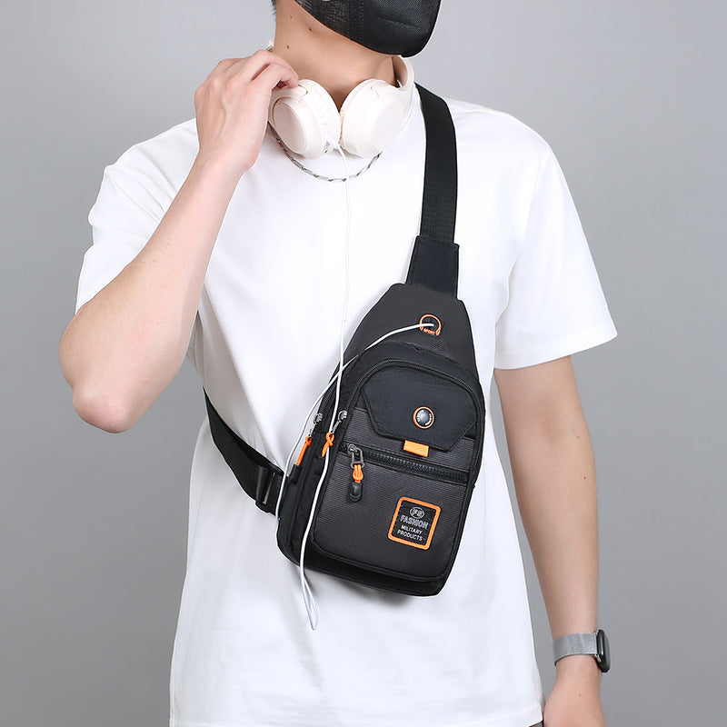 Breast bag Men's bag One shoulder messenger bag Sports small bag Men's bag Casual backpack Waist bag Oxford small satchel Women's bag