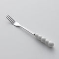 Minimalist ceramic fruit fork set - stylish, luxurious, and high-quality. ceramic handle fruit picks with stainless steel forks and spoons - wholesale