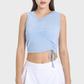 New arrival: spicy chic comfortable & breathable sports tank top - women's outdoor fashion, versatile tie-up ruched yoga top dss061