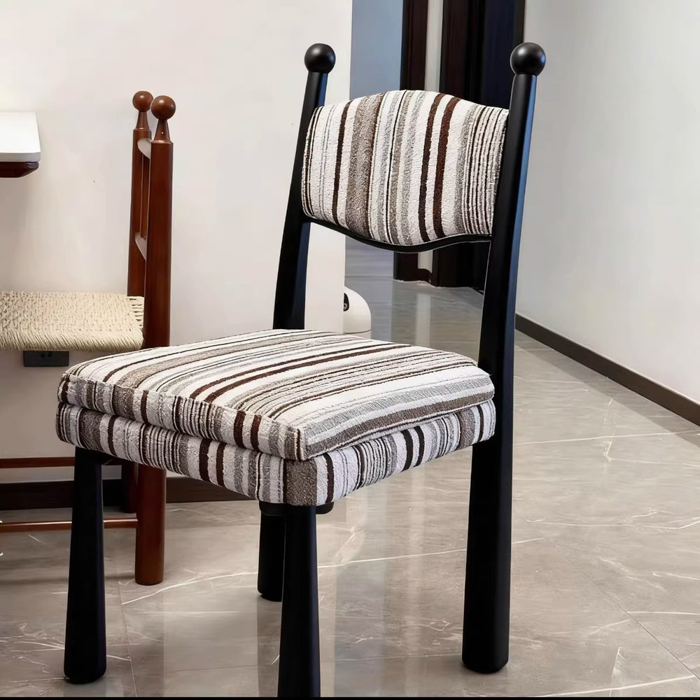 French retro solid wood dining chair designer home casual chair medieval dining table and chair bedroom light luxury ash wood