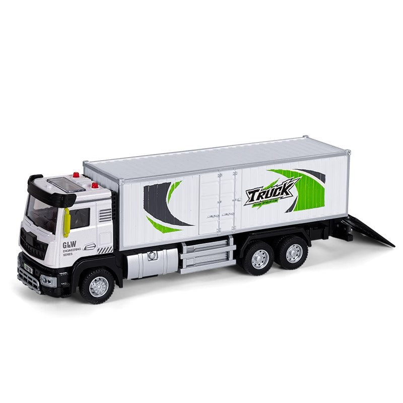 Die-cast alloy big truck toy for boys - realistic container truck, car carrier, and construction vehicle model