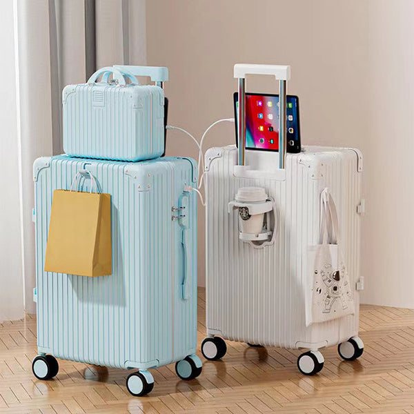 Retro suitcase 24 inch student universal wheel trolley case multi-functional travel password case boarding case travel bag