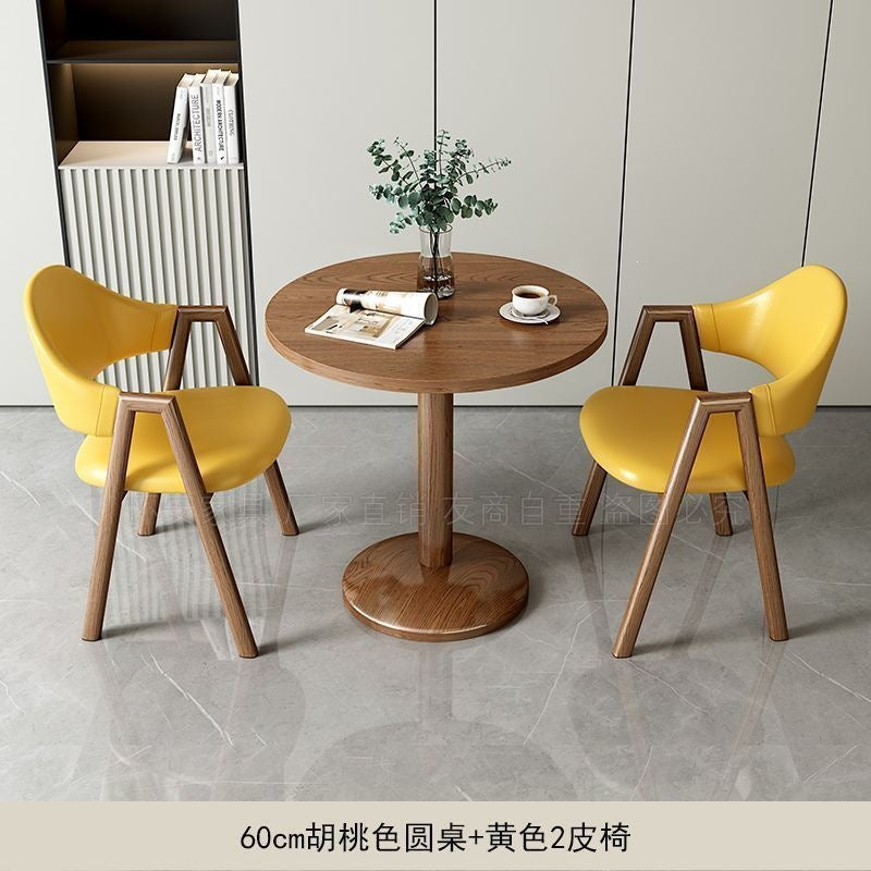Scandinaviancasualcasual small apartment reception negotiation table milk tea coffee shop table and chair combination modern dining chair small coffee table