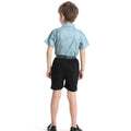 boys' summer floral suit, new kids' stylish short-sleeved floral shirt with trendy tie, baby formal wear