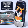 New eva stationery box, drop-resistant, water-repellent, large capacity, cartoon pencil case, multifunctional 3d leather material, waterproof and water-repellent