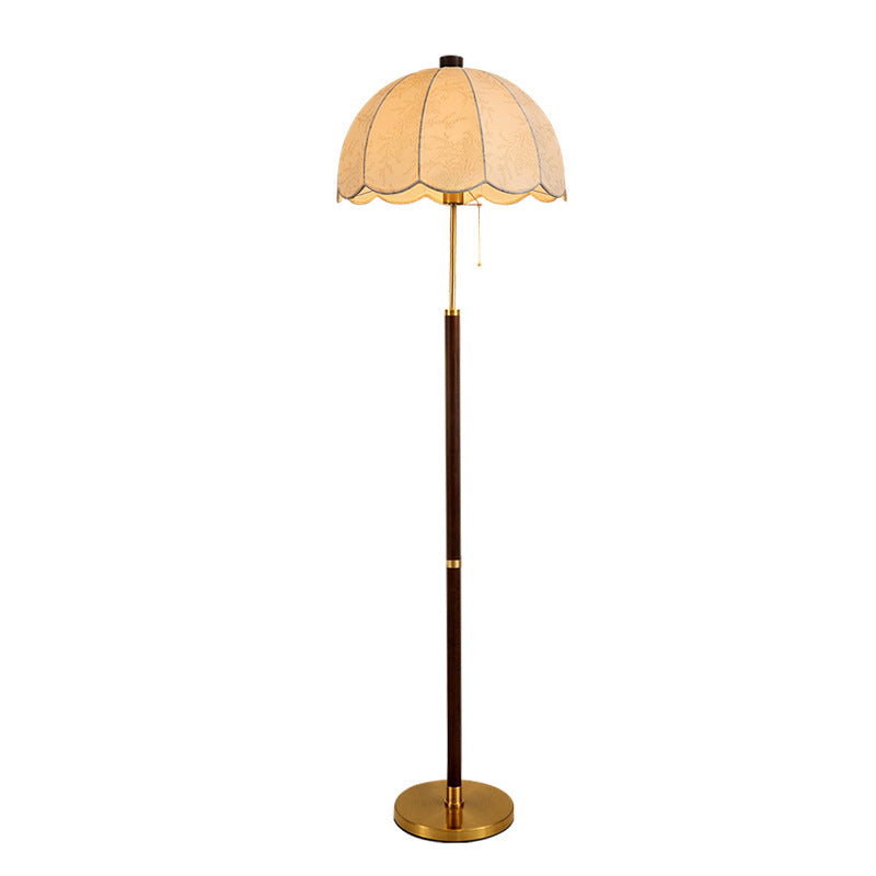 Vintage floor lamp living room sofa French retro ash wood antique style bedroom bedside lamp 2025 new