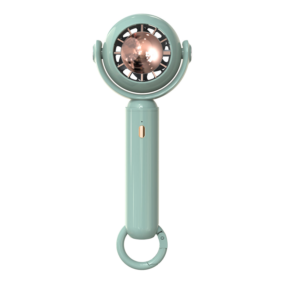 New arrival small sweet handheld fan for home desktop usb fan outdoor hiking buckle portable fan wholesale