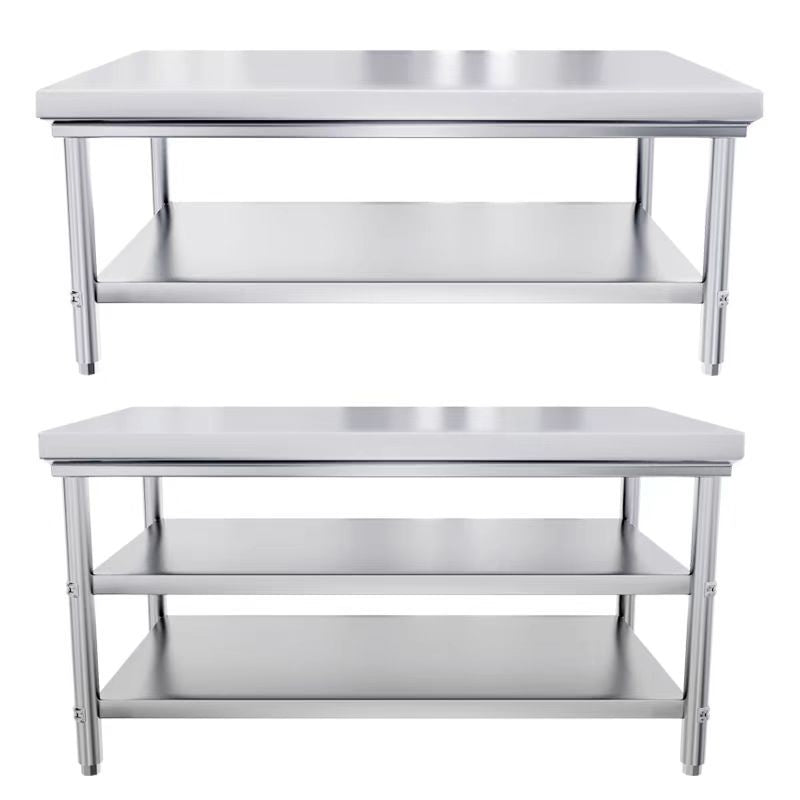 Stainless steel workbench manufacturer kneading dough cutting table three-layer storage storage table 304 thickened stainless steel rack