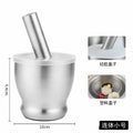 304 stainless steel garlic pounder, garlic paste bowl with lid, grinding artifact, medicine pounder, powder jar processing and personalized
