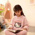 Kids half velvet pajamas girl medium large childrennew arrivalgirlfall and winter thickened home clothes winterheattech cotton