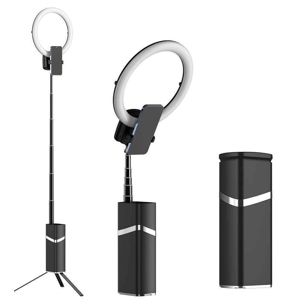 Mobile phone floor live broadcast bracket filling light integrated tripod 10 inch ring light portable desktop mobile phone bracket