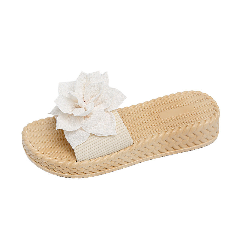New platform sandals: 4cm wedge heel, soft sole, breathable, and stylish floral design for women