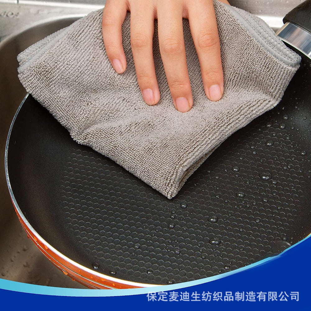 dishcloth, household dishcloth, kitchen cleaning thickened dish towel, non-stick oil, easy to clean, multi-functional scouring pad
