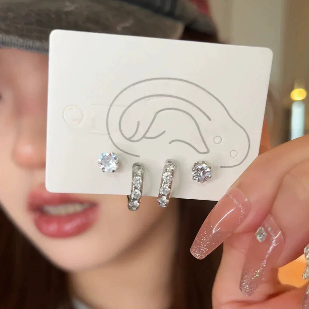 Tiktok viral: ultra-sparkling zircon earrings - women's luxury, unique, high-end hoop earrings. chic, sweet & edgy, influencer-approved, exquisite clip-on earrings