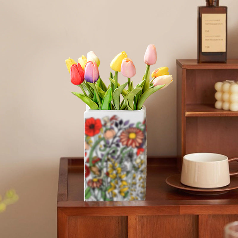 ceramic white ceramic book vase flower arrangement ornament book vase creative book-shaped decorative ceramic vase