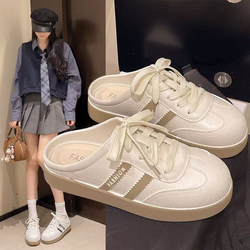 Half slippers for women outwear2026new arrival baotou half german training shoes for women spring and summer lazy shoes casual slip-on sneakers